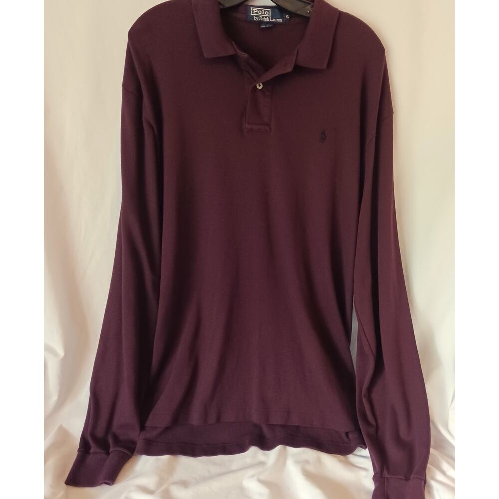 Polo Ralph Lauren Men's Long Sleeve Polo Maroon XL